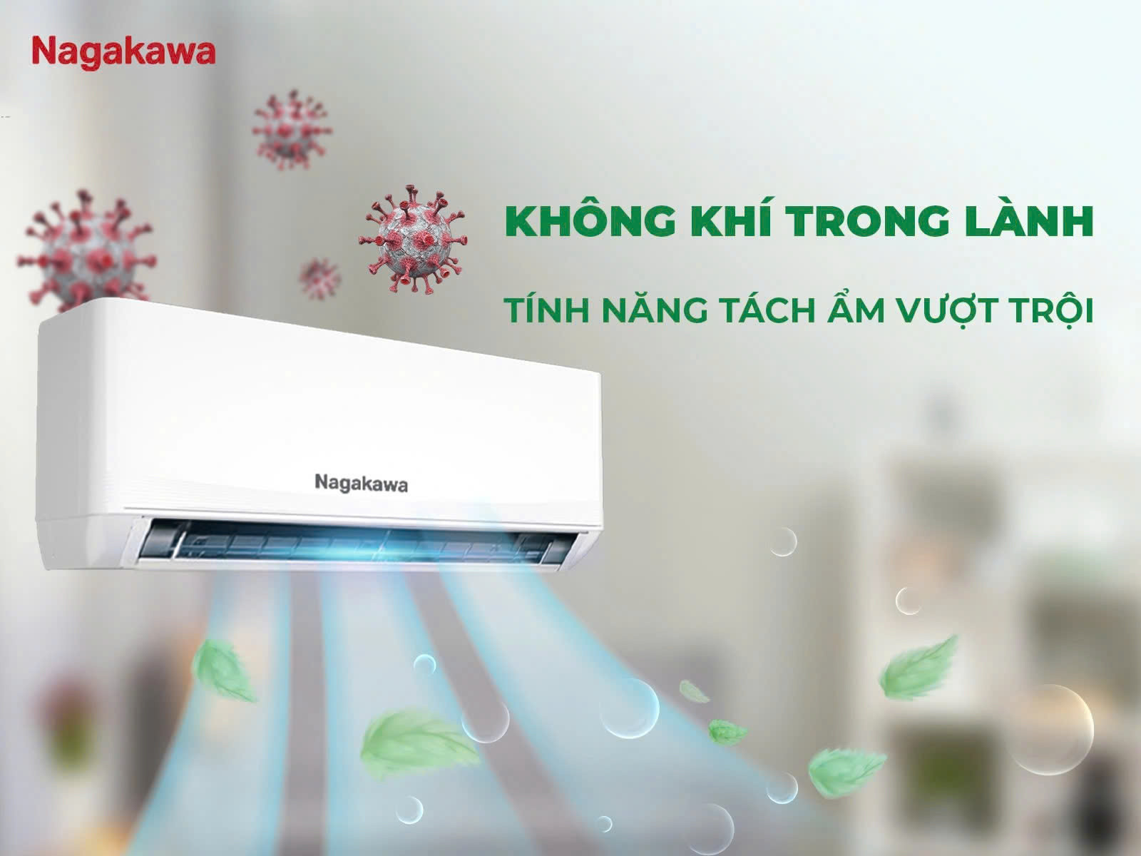 Nagakawa 12000BTU 1 chiều inverter NIS-C12R2U51-tách ẩm