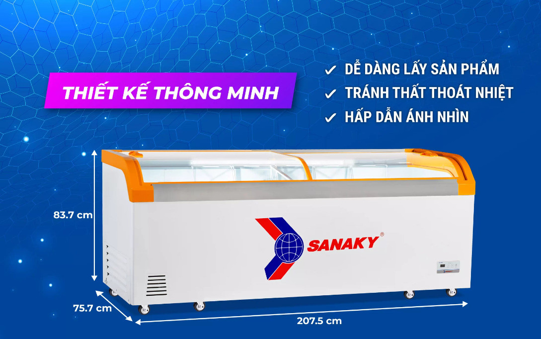 Tủ đông Sanaky 750L VH-1099KA-thiết kế