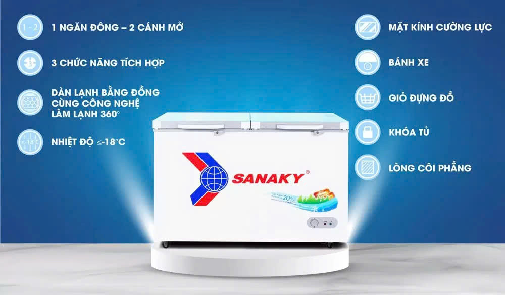 Tổng quan Sanaky VH-2899A2KD 280 lít