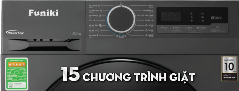 Funiki Inverter 10,5kg HWM F8105ADG -chương trình giặt