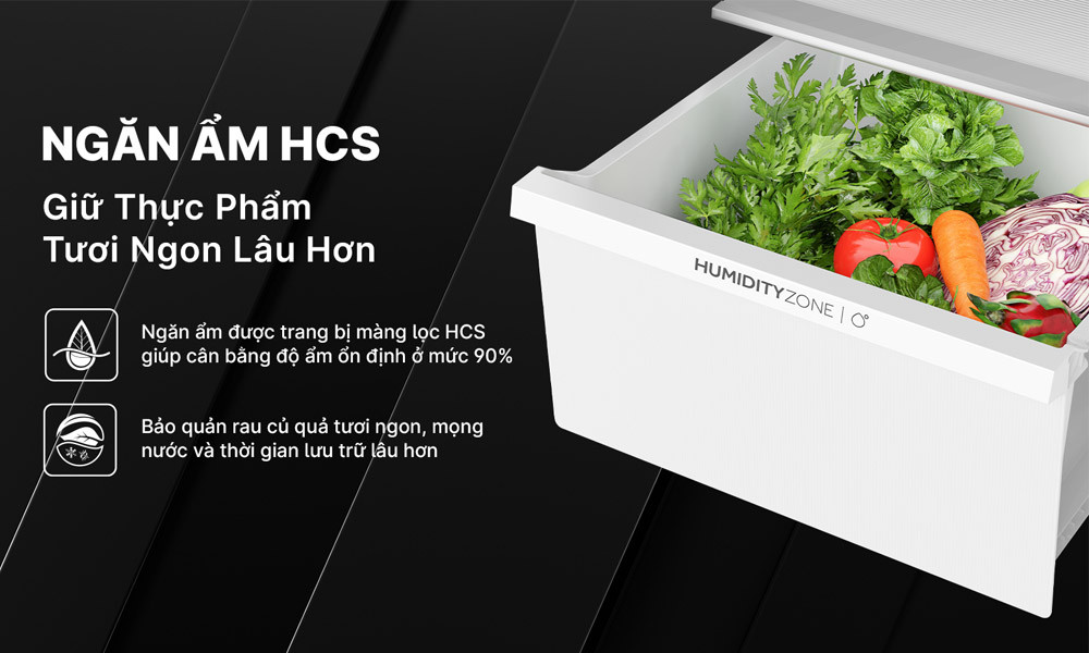 Tủ Lạnh Aqua Inverter 569 Lít AQR-S633XA(SL)-Ngăn cấp ẩm HCS