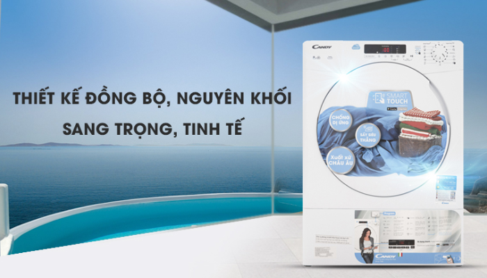 Máy sấy thông hơi Candy 9 kg CS V9DF-S-thiết kế