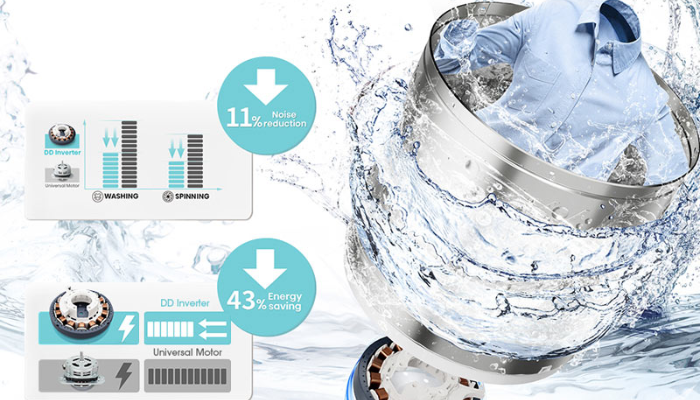 Hisense inverter 13 kg WT5J1313DT-động cơ tiết kiệm điện