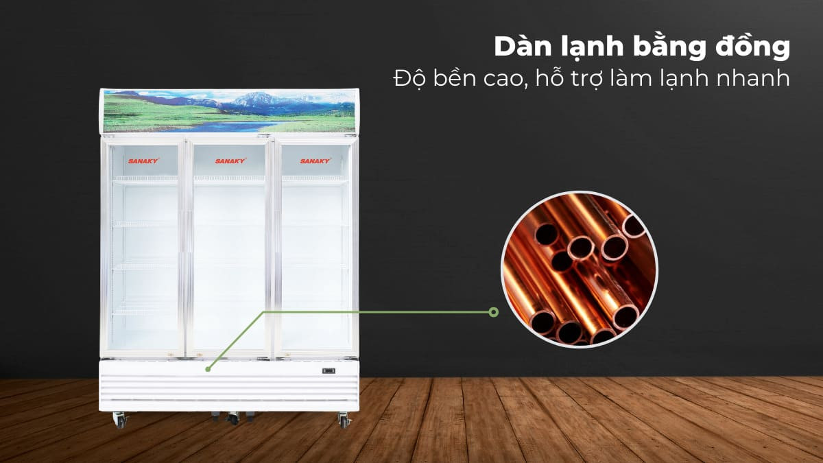 Dàn lạnh bằng đồng-tủ mát sanaky
