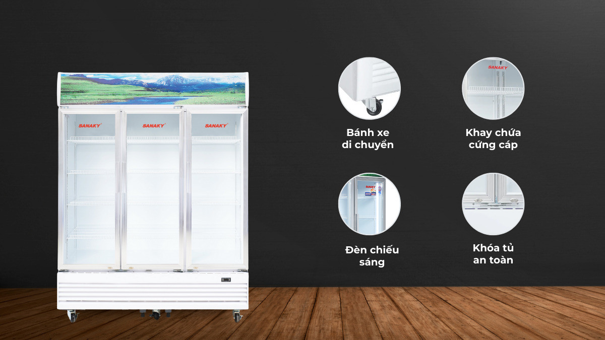 Tủ Mát Sanaky 1400 Lít VH-1520HP-tiện ích