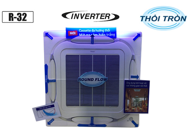 Điều Hòa Âm Trần Cassette Daikin 1 Chiều Inverter  42.700 BTU (FCF125CVM/RZF125CVM) Điều Khiển Dây (BRC1E63+BYCQ125EAF)