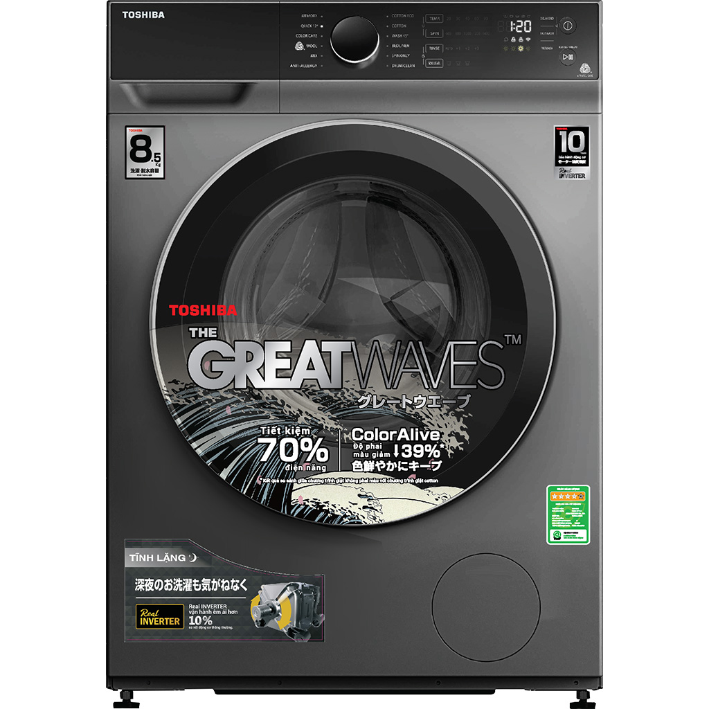 Máy Giặt Toshiba Inverter 8.5kg TW-BK95M4V(SK) Lồng Ngang