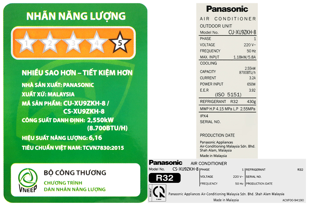 Điều hoà Panasonic inverter 1 chiều 9000BTU CU/CS-XU9ZKH-8