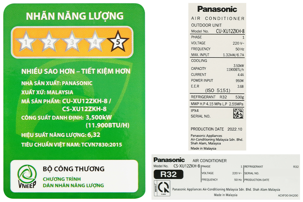 Điều hoà Panasonic inverter 1 chiều 12.000BTU CU/CS-XU12ZKH-8