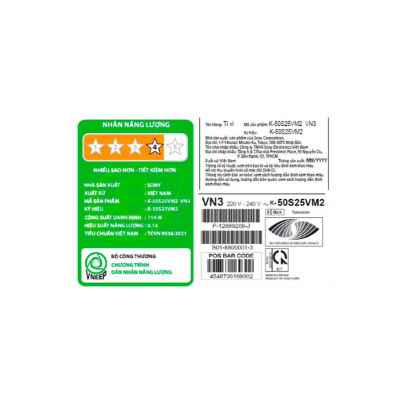 Google Tivi Sony 4K 50 inch K-50S25VM2