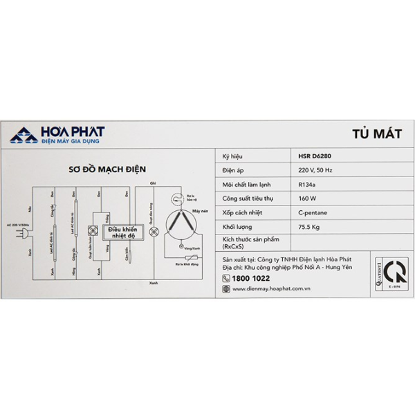 Tủ mát Hoà Phát 280 lít HSR D6280