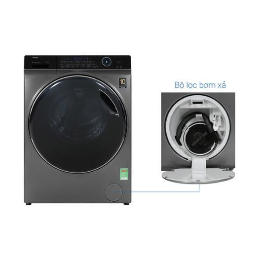 Máy giặt sấy  Aqua Inverter 15 kg AQD-A1500H.PS Lồng ngang