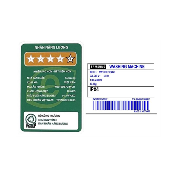 Máy giặt Samsung Bespoke AI EcoBubble Inverter 10 kg WW10DB7U34GBSV Lồng ngang