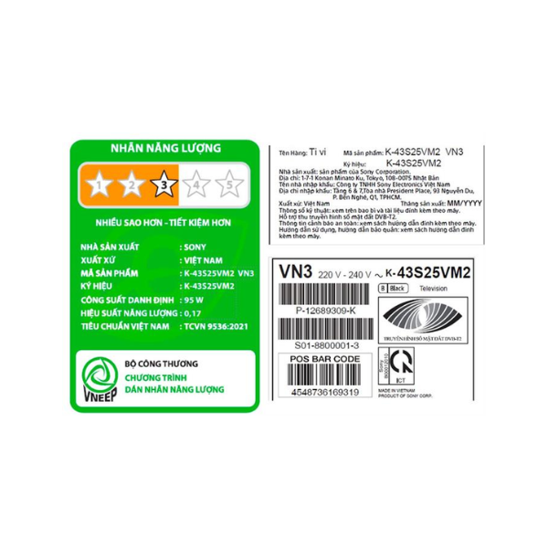 Google Tivi Sony 4K 43 inch K-43S25VM2