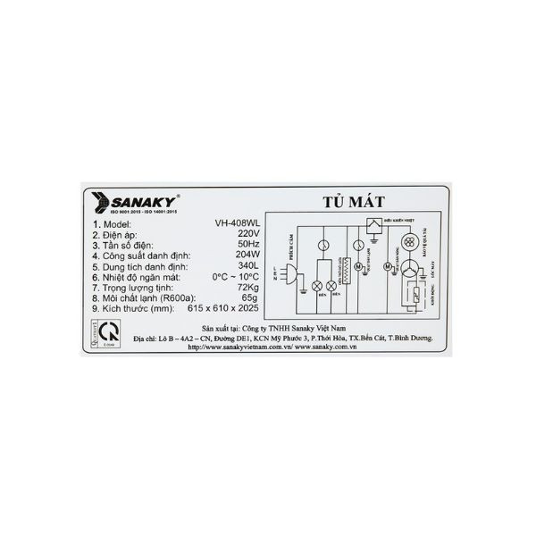 Tủ mát Sanaky 340 lít VH-408WL